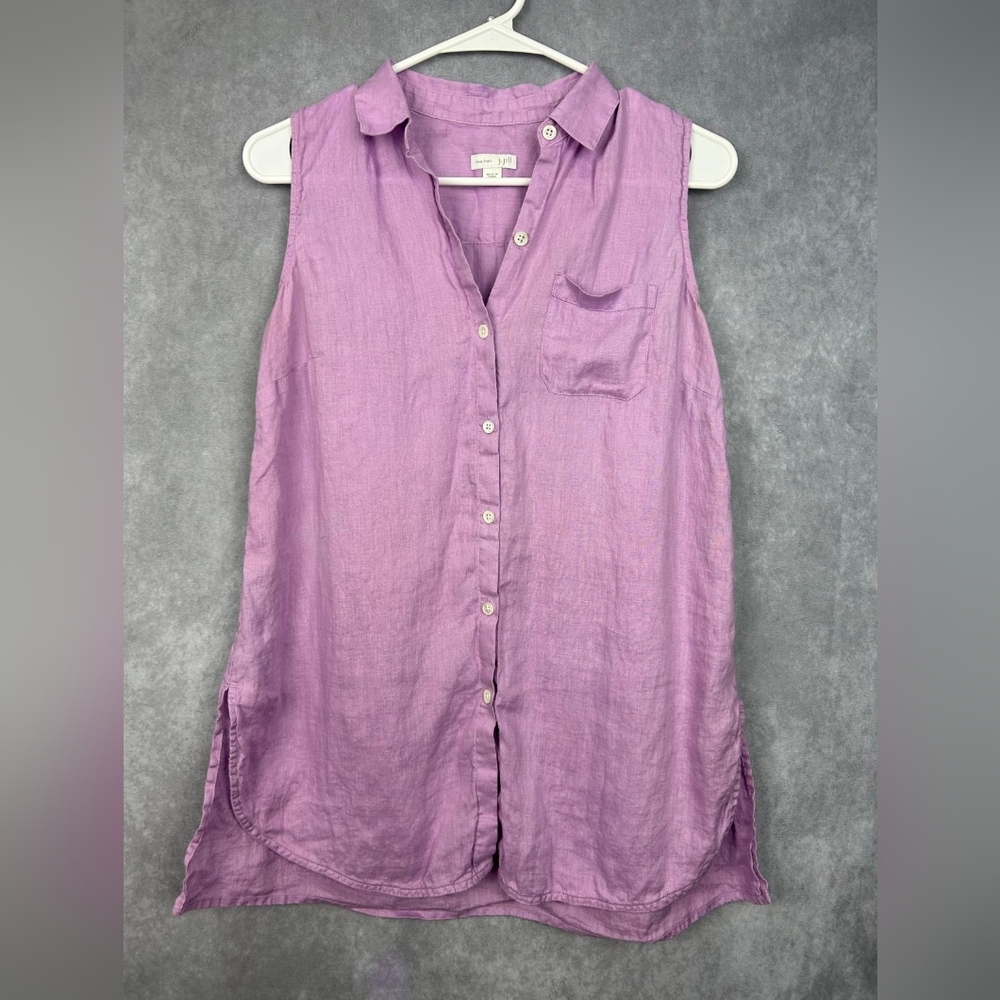 J. Jill Love Linen Sleeveless Peplum Back‎ Lilac Tunic XS